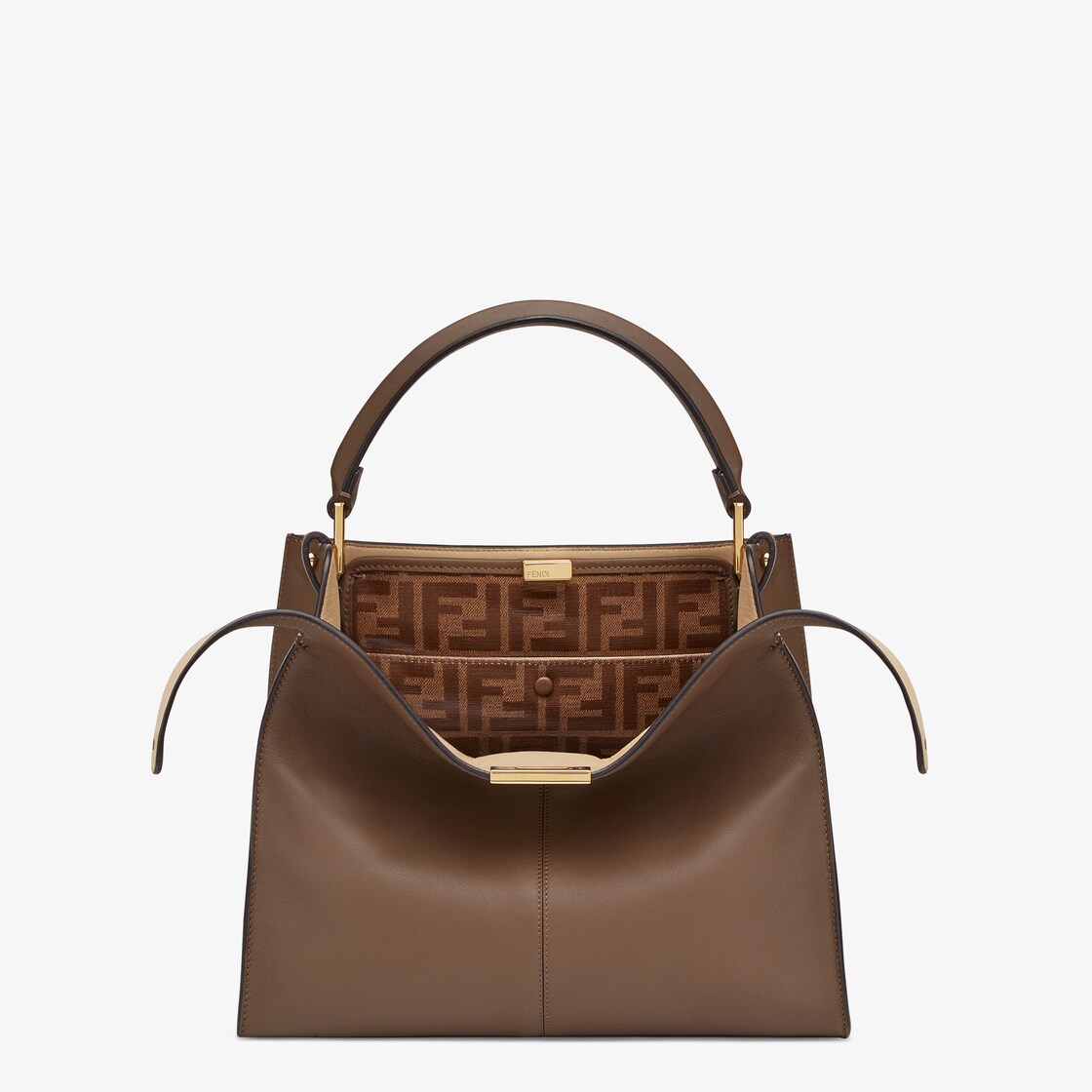 Peekaboo X-Lite Medium - Brown leather bag | Fendi