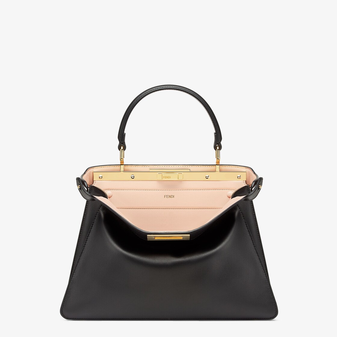 Peekaboo ISeeU Medium - Rose Black leather bag | Fendi