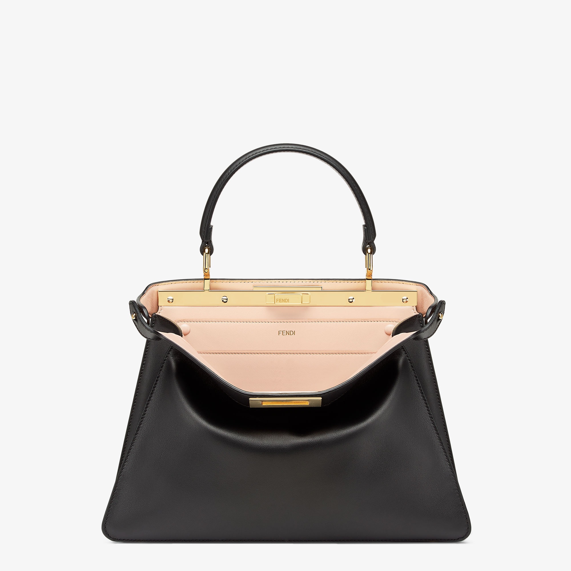 Peekaboo ISeeU Medium Black calf leather bag Fendi