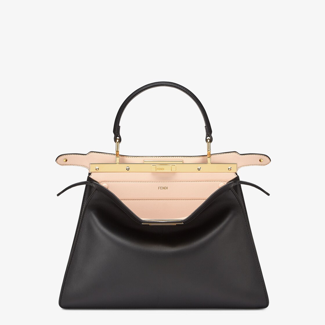 Peekaboo ISeeU Medium Rose Black leather bag Fendi