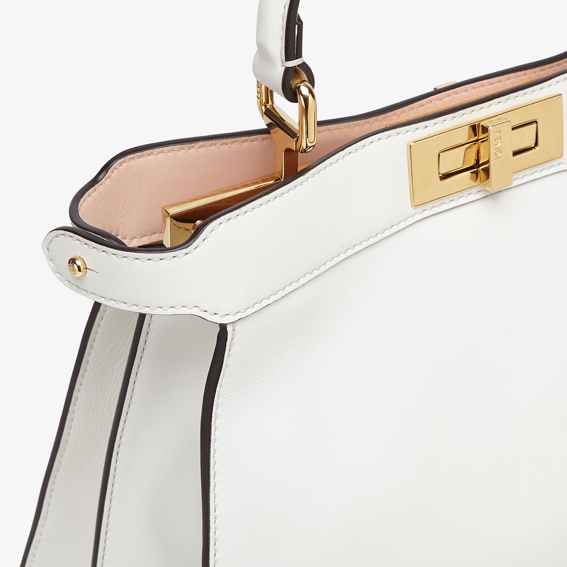 Peekaboo ISeeU Medium Leather White Calfskin - Image 8/9