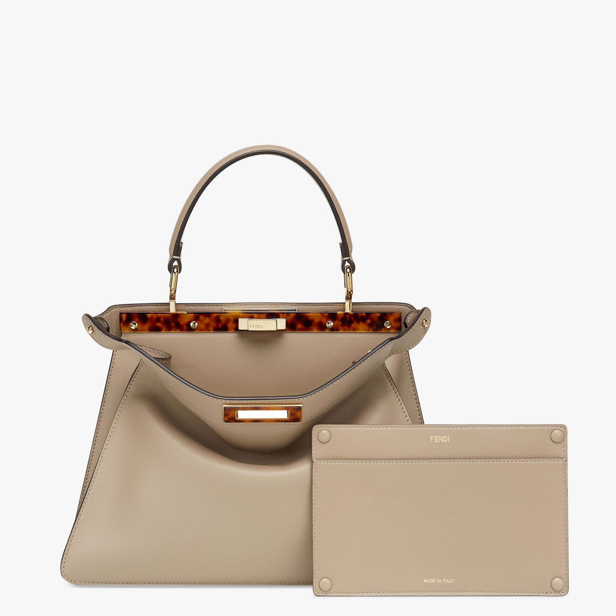 Peekaboo ISeeU Medium - Dove gray calfskin bag | Fendi