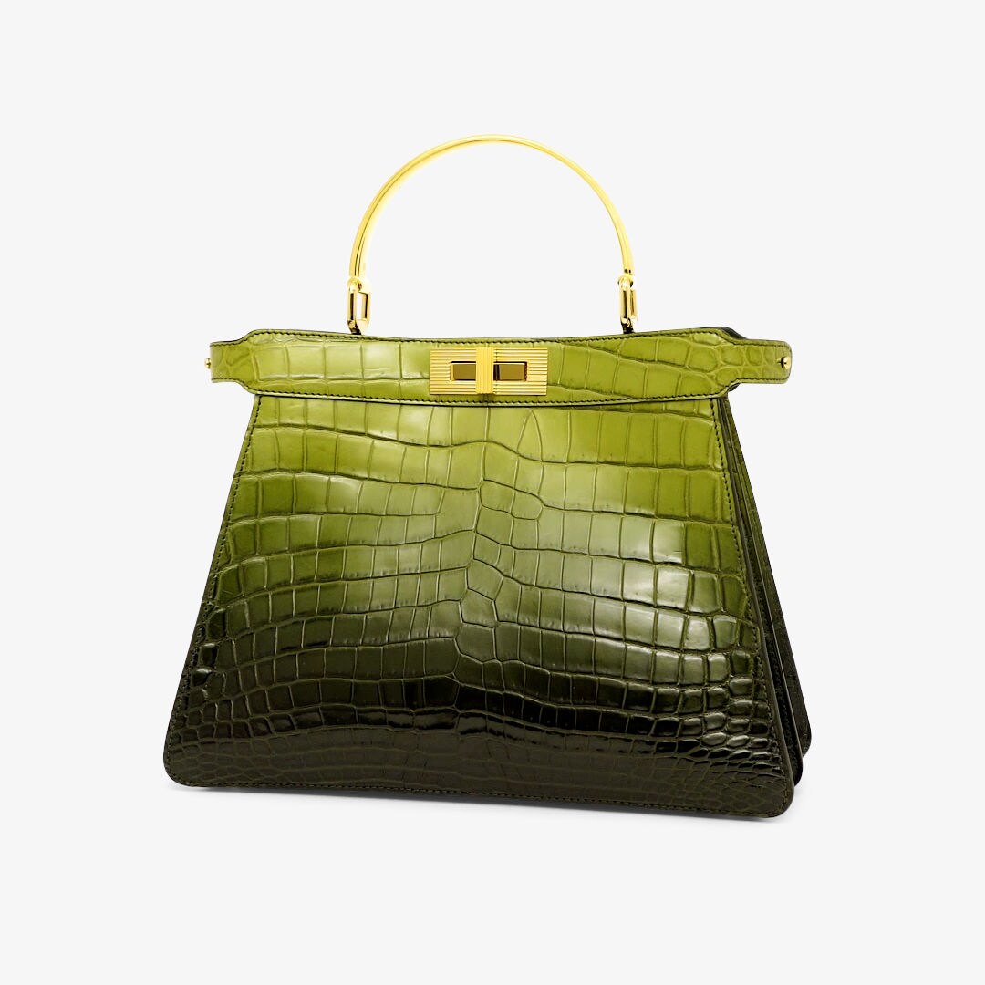 Peekaboo Iseeu Medium Crocodile bag in shades of green Fendi