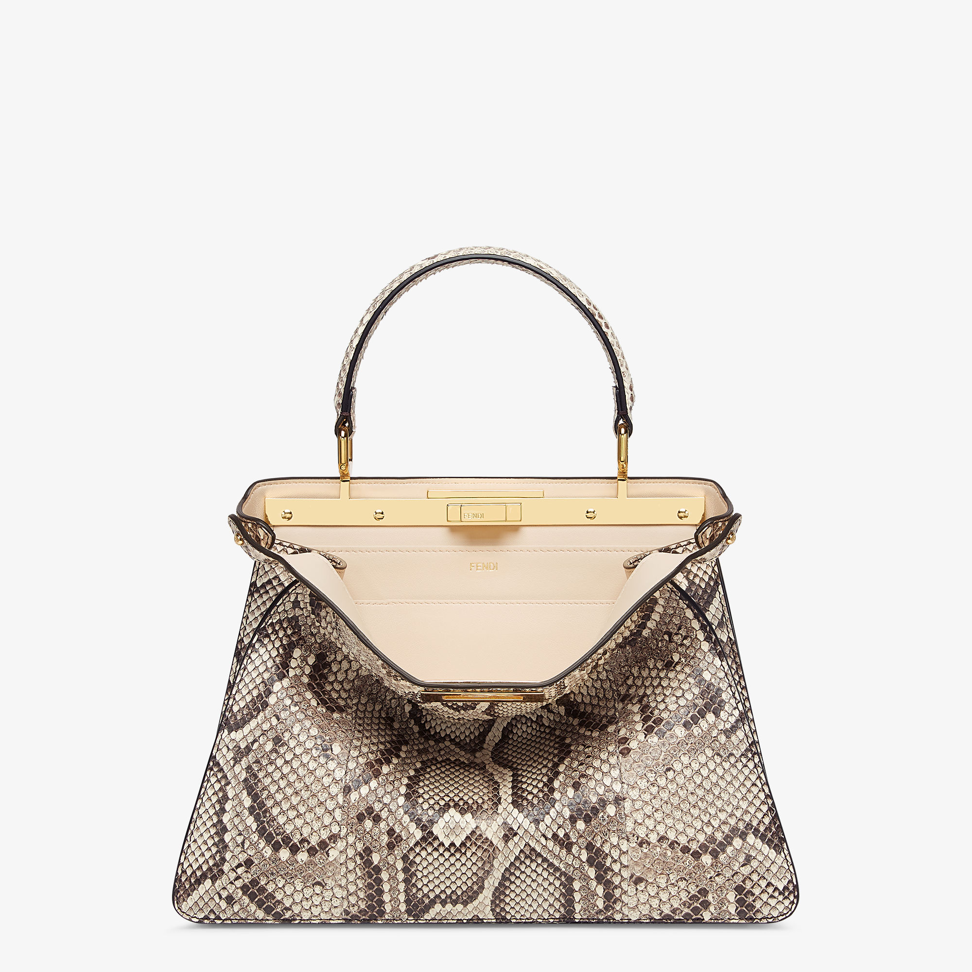 Peekaboo Iseeu中号手袋 原色蟒蛇皮手袋 Fendi