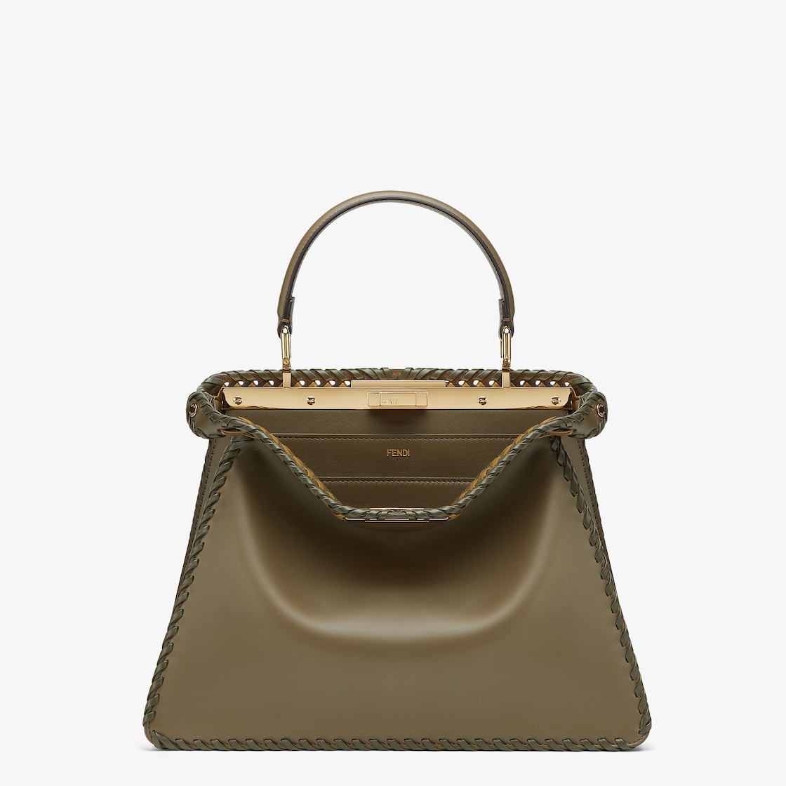 Peekaboo ISeeU Medium Leather Green Fendi