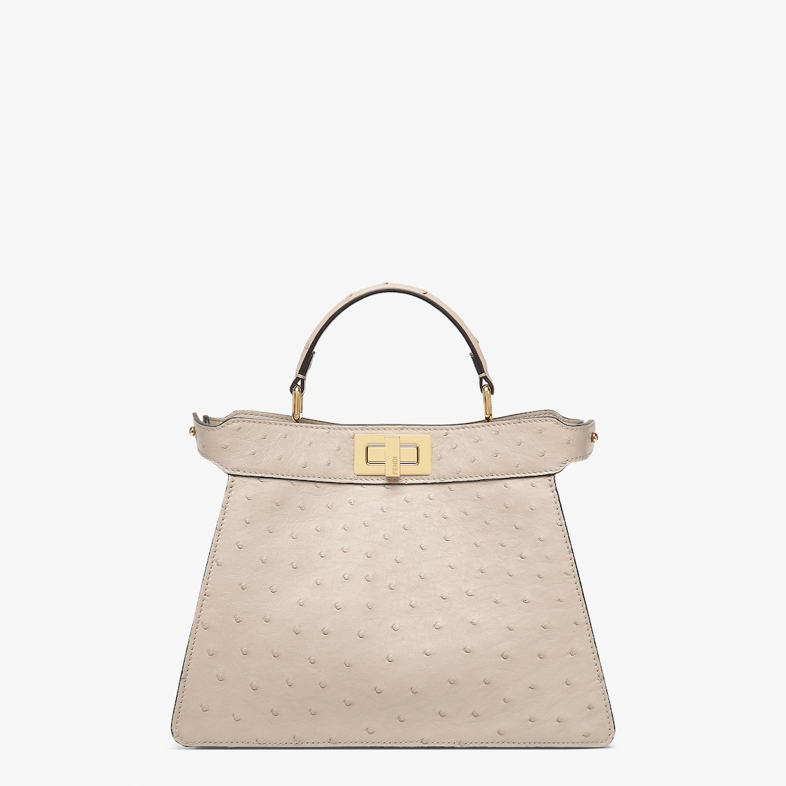 Peekaboo ISeeU Small Light grey ostrich leather bag Fendi