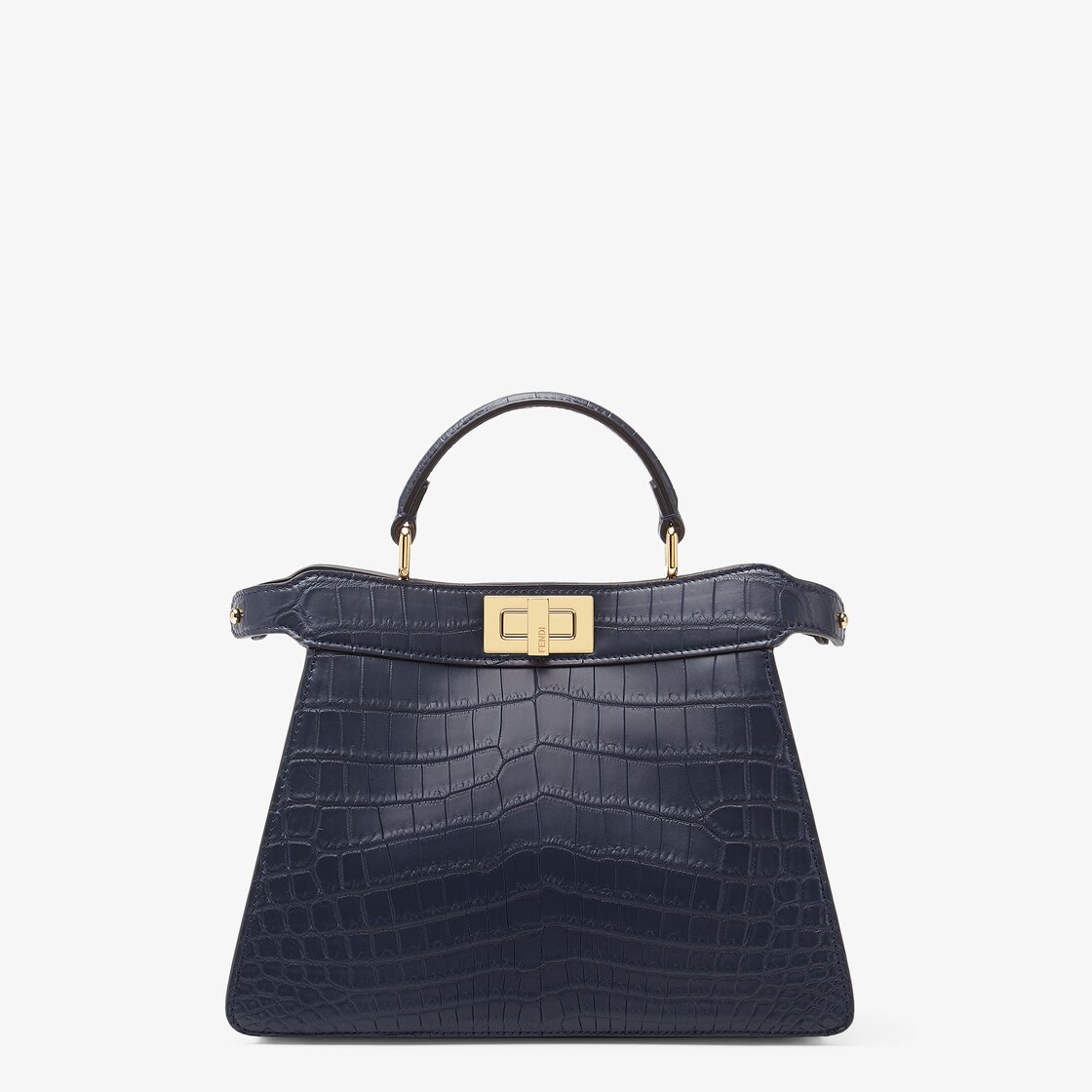 Peekaboo ISeeU Small - Dark blue crocodile bag | Fendi