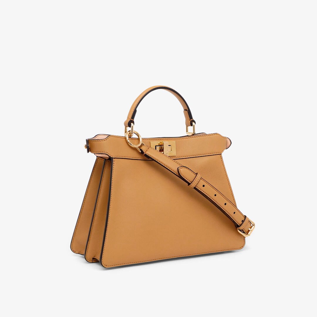 Peekaboo ISeeU Small Leather Beige Fendi