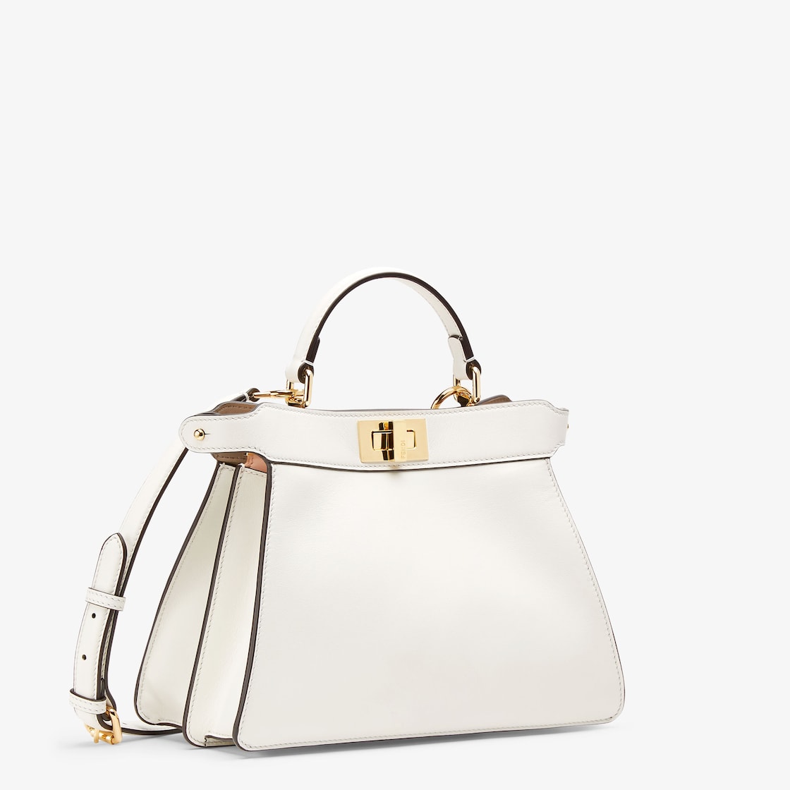 White Fendi Large Peekaboo Leather Satchel – Designer Revival