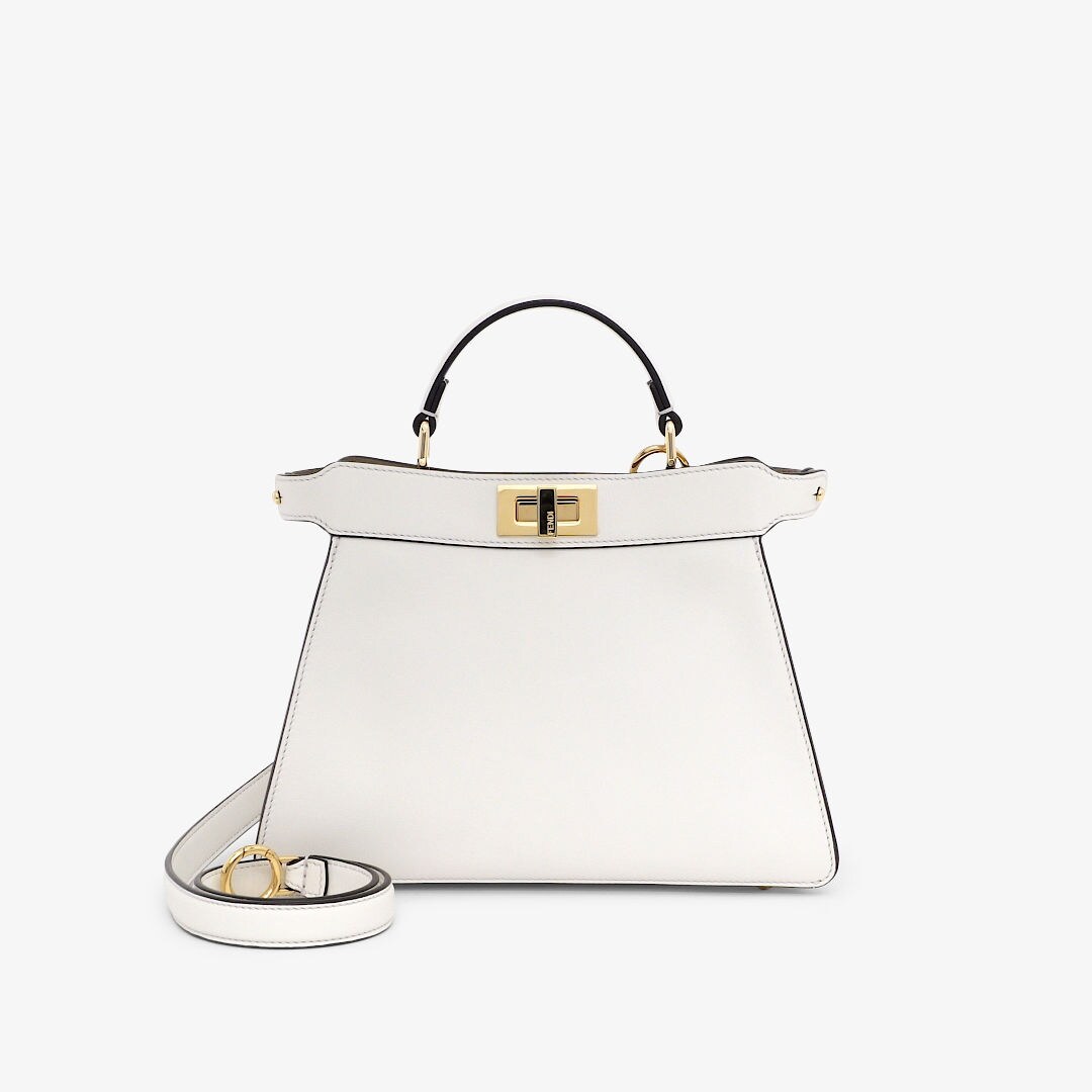 Peekaboo ISeeU Small - White leather bag | Fendi