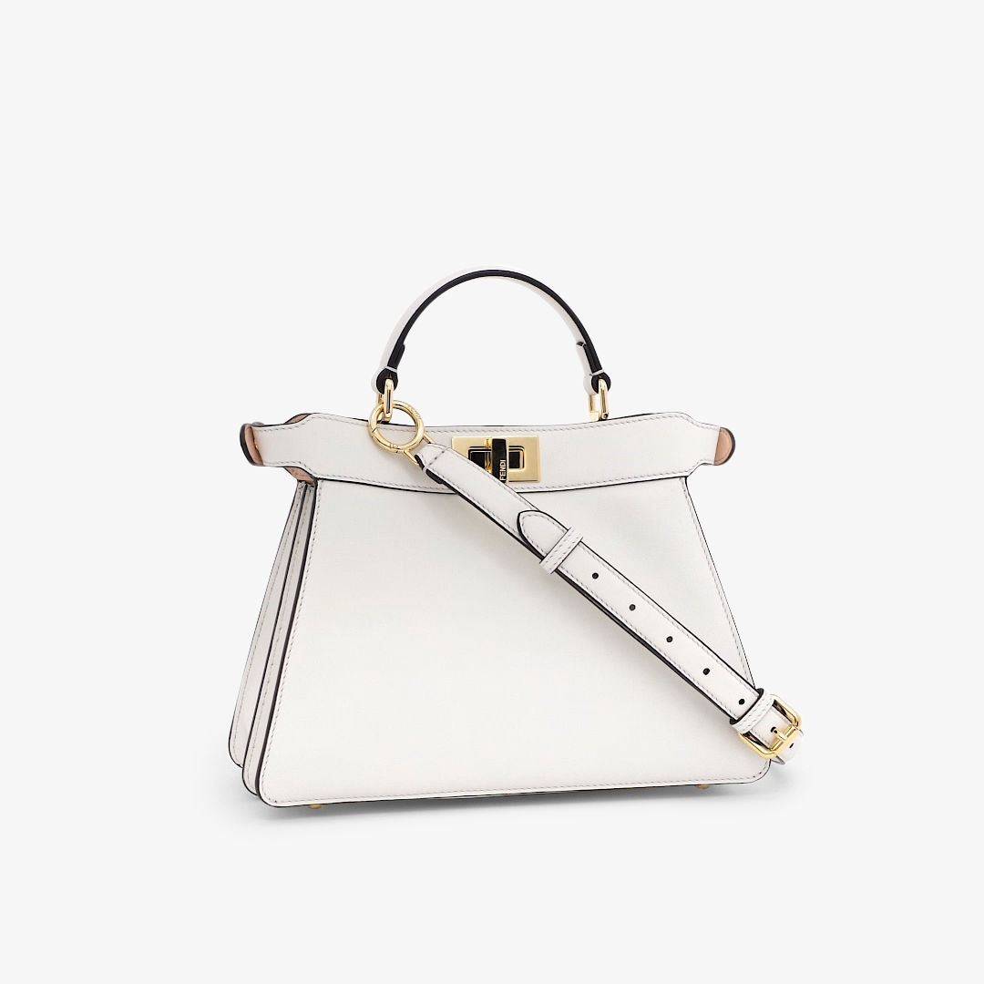 Peekaboo ISeeU Small - White leather bag | Fendi