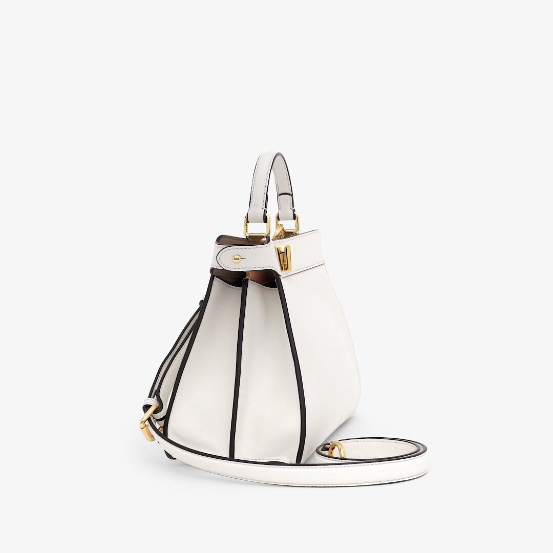 Peekaboo ISeeU Small - White leather bag | Fendi