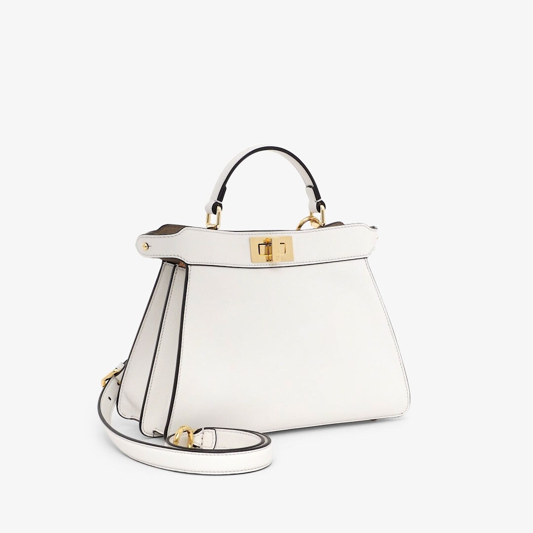 Peekaboo ISeeU Small - White leather bag | Fendi