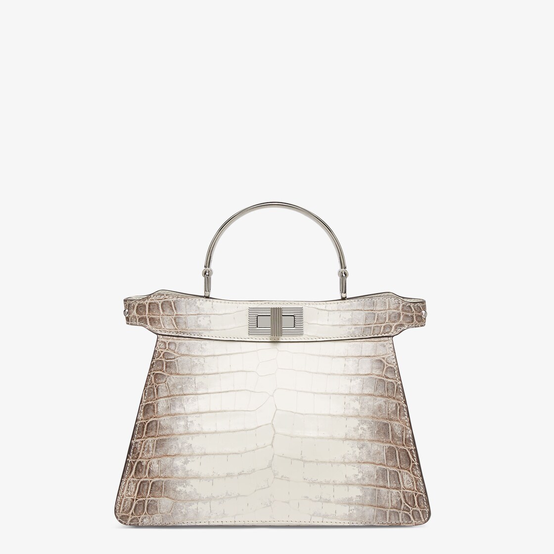 Peekaboo I See U Small White crocodile leather bag Fendi