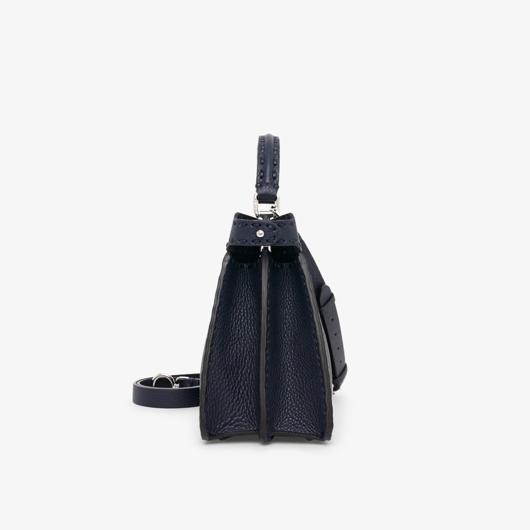 Peekaboo ISeeU Small - Midnight blue Selleria bag with oversized 