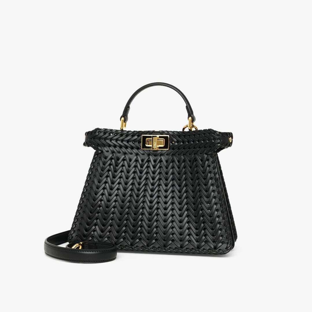 FENDI 25SS Peekaboo Soft Small インターレースレザー バッグ Peekaboo Soft Small Leather Black | Fendi