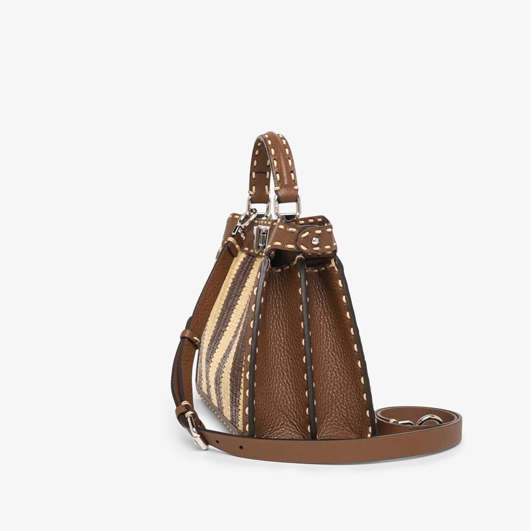 PEEKABOO ISEEU 27 IN BLUE BAYOUX INTERLACED CALFSKIN SILVER HARDWARE