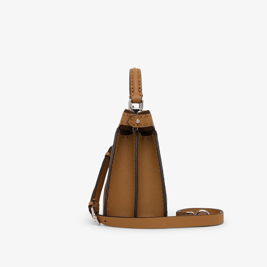 Peekaboo ISeeU Small Leather Shoulder Bags - Beige/Brown Gradient