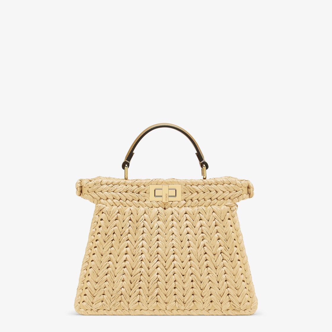 Peekaboo ISeeU Small Leather Beige Fendi