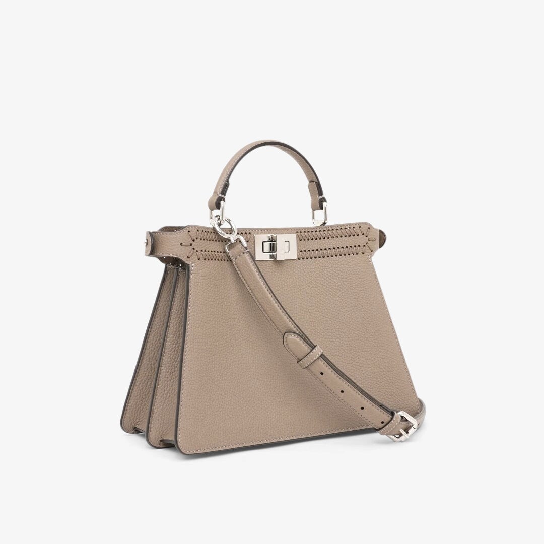 Peekaboo ISeeU Small Cuoio Romano leather Gray Fendi