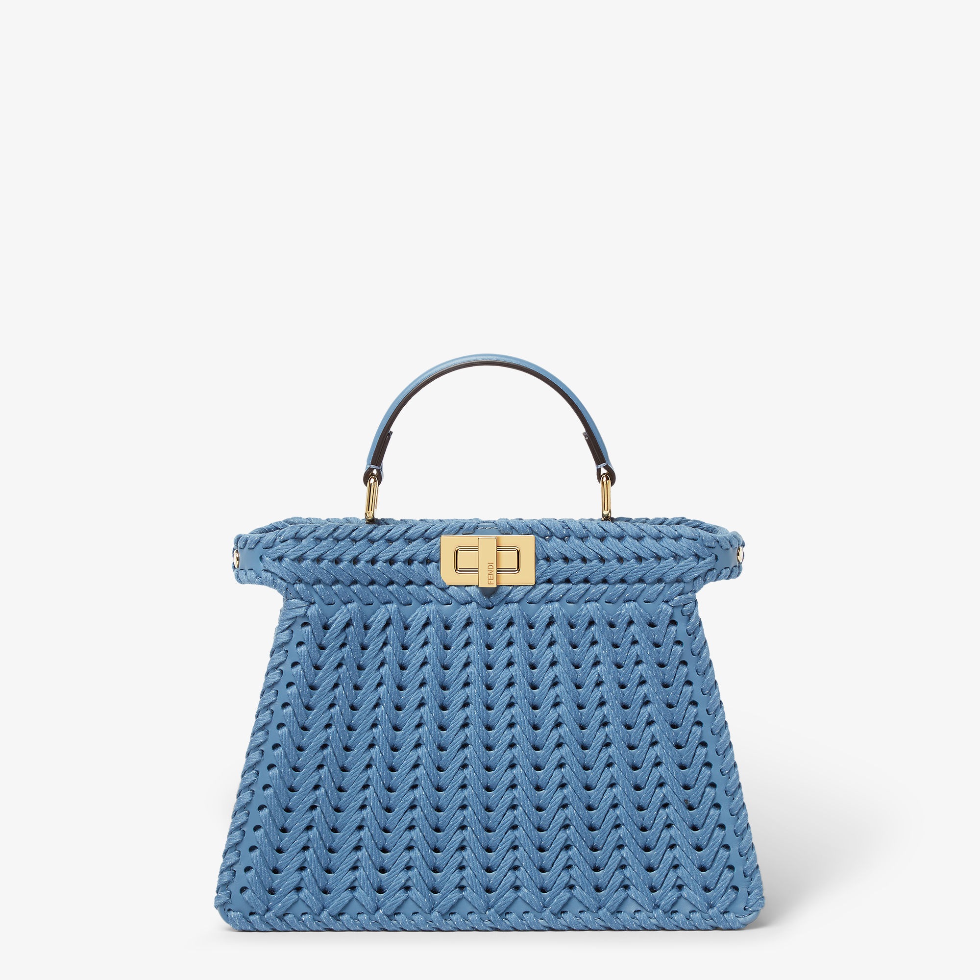 ハンドバッグ FENDI iseeu peekaboo bag in laminated grain leather Peekaboo ISeeU Small Cuoio Romano leather Black | Fendi
