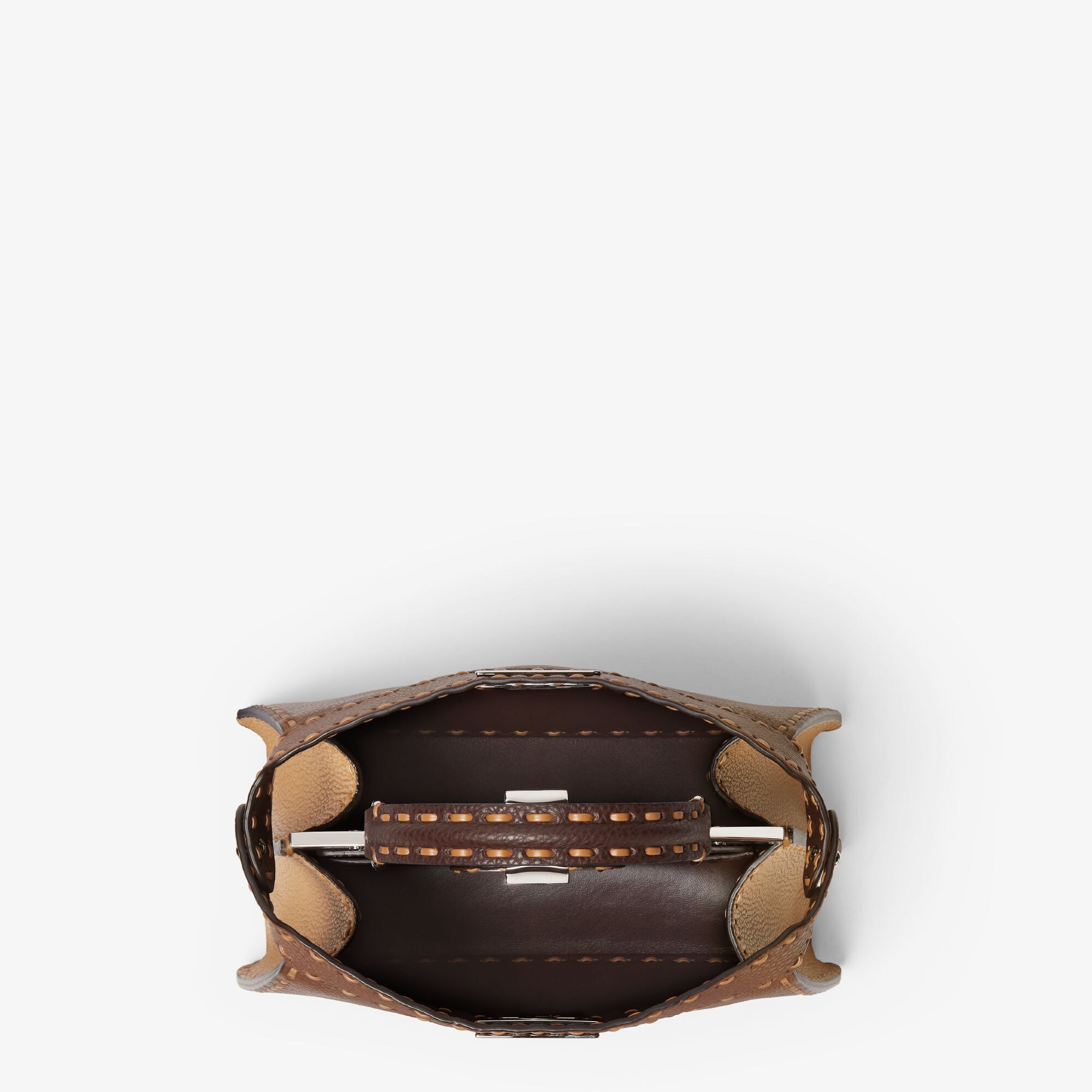 Peekaboo ISeeU Small Cuoio Romano leather Brown | Fendi
