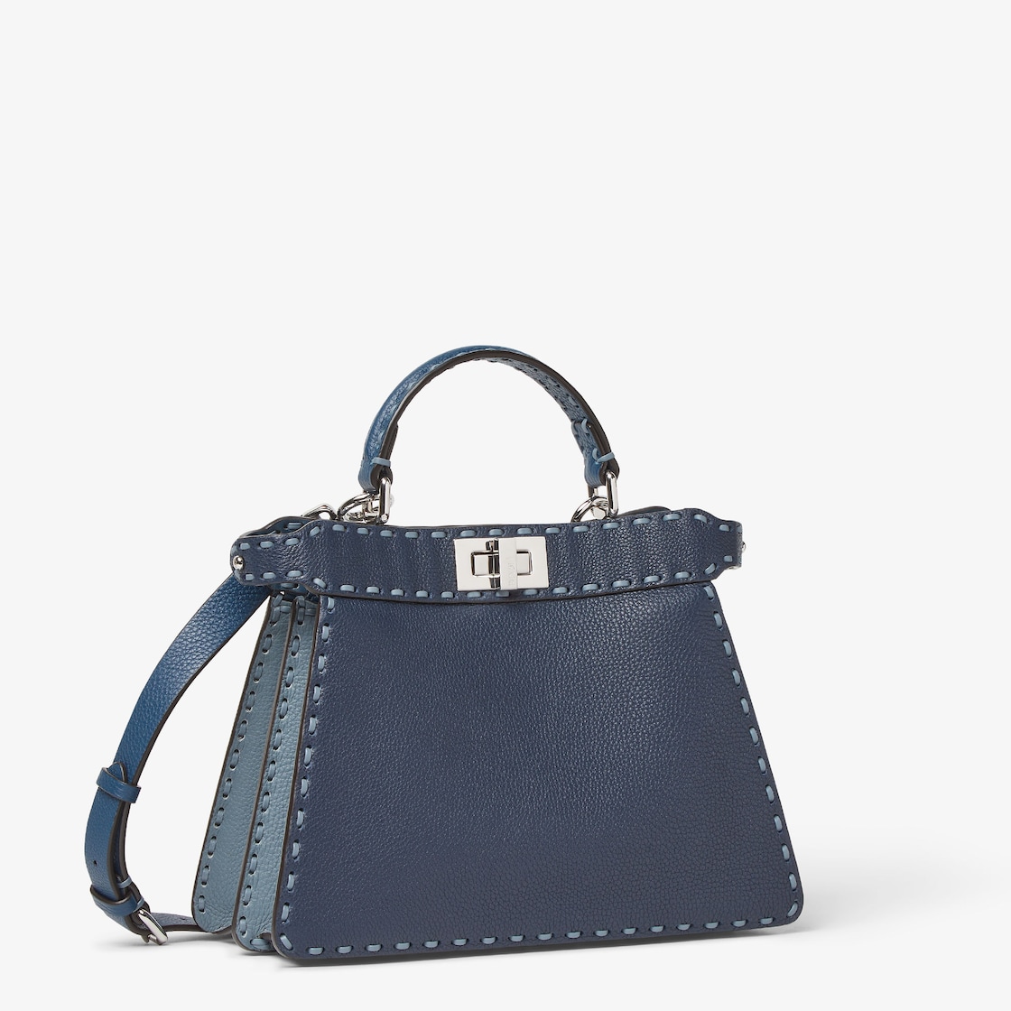 Peekaboo ISeeU Small Cuoio Romano leather Blue - Image 2/5