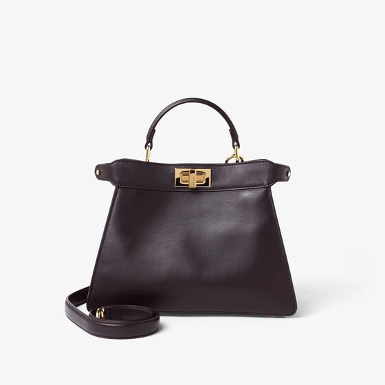 Fendi Small Peekaboo Iseeu Leather With Cavallino Lining Bags In Brown