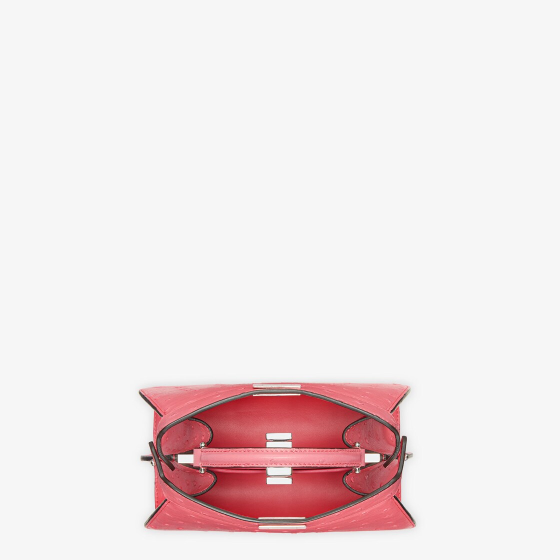 Peekaboo ISeeU Petite - Pink ostrich leather bag | Fendi