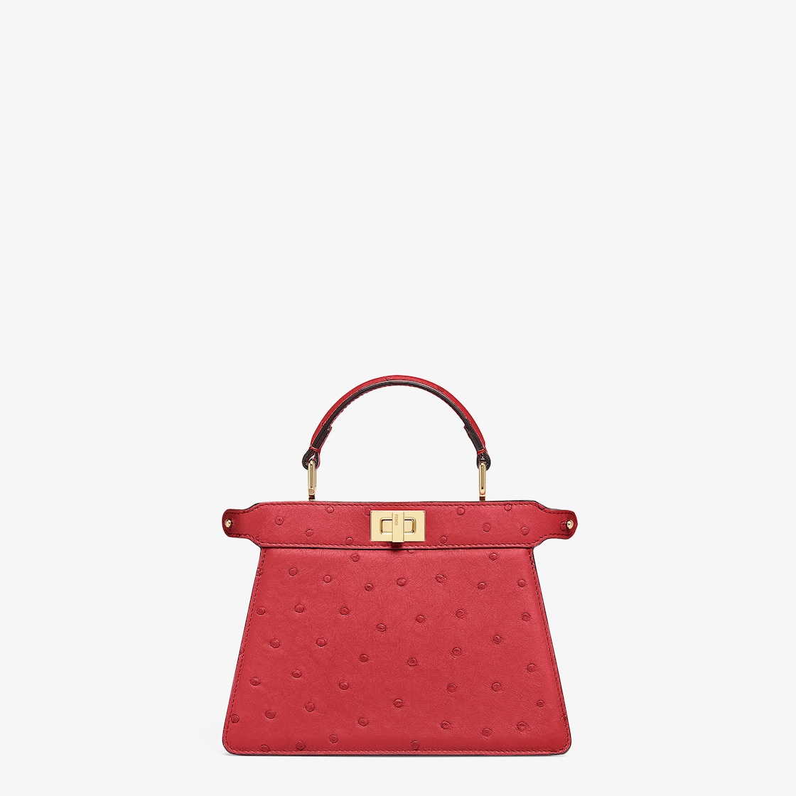 Peekaboo ISeeU Petite Red ostrich bag Fendi