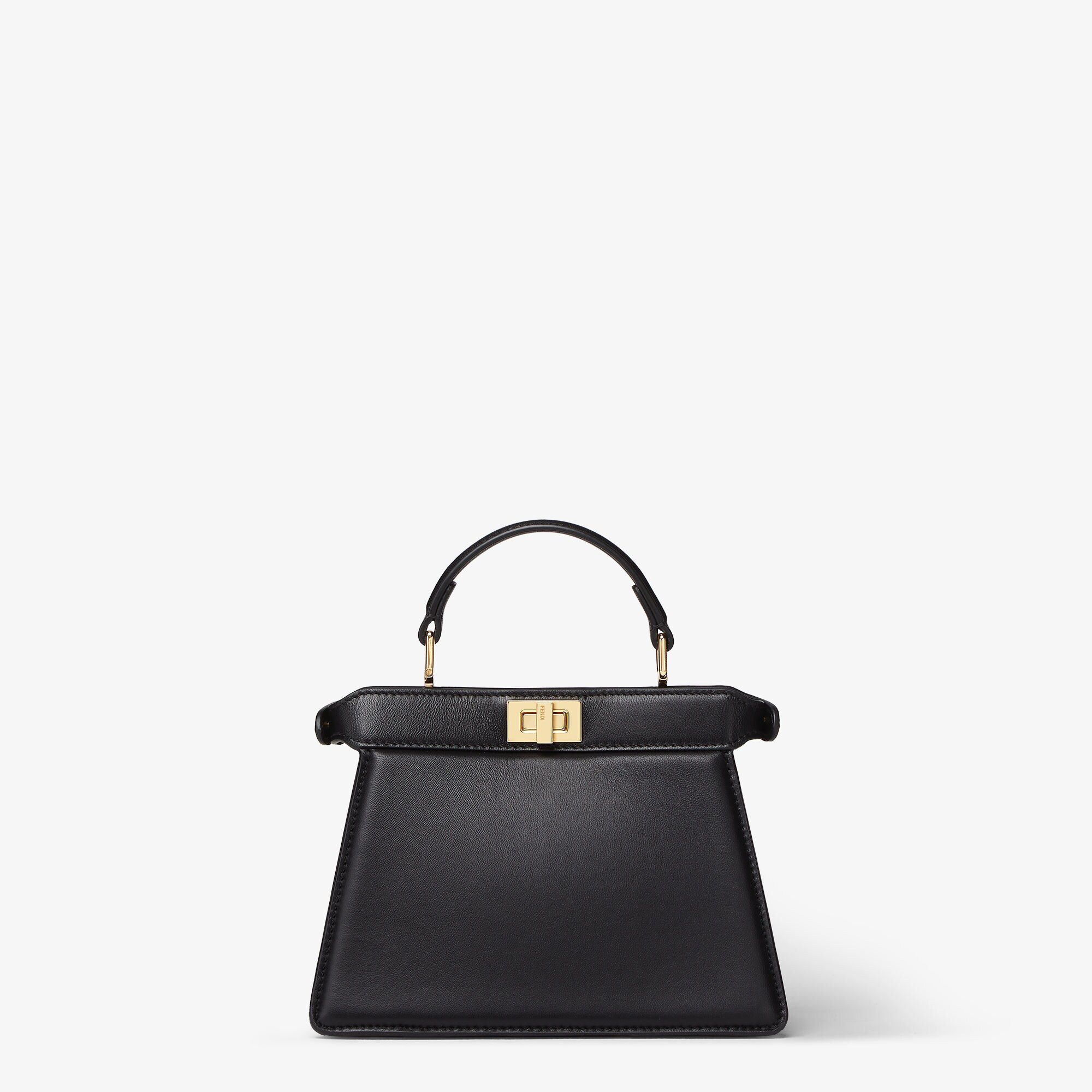 Peekaboo ISeeU Petite - Black padded nappa leather bag | Fendi