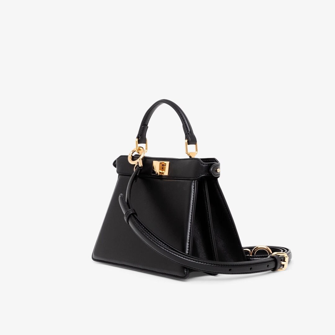 Fendi Micro Peekaboo Leather Bag in Black