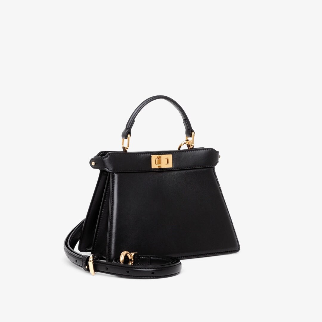 Peekaboo ISeeU Petite Black padded nappa leather bag Fendi