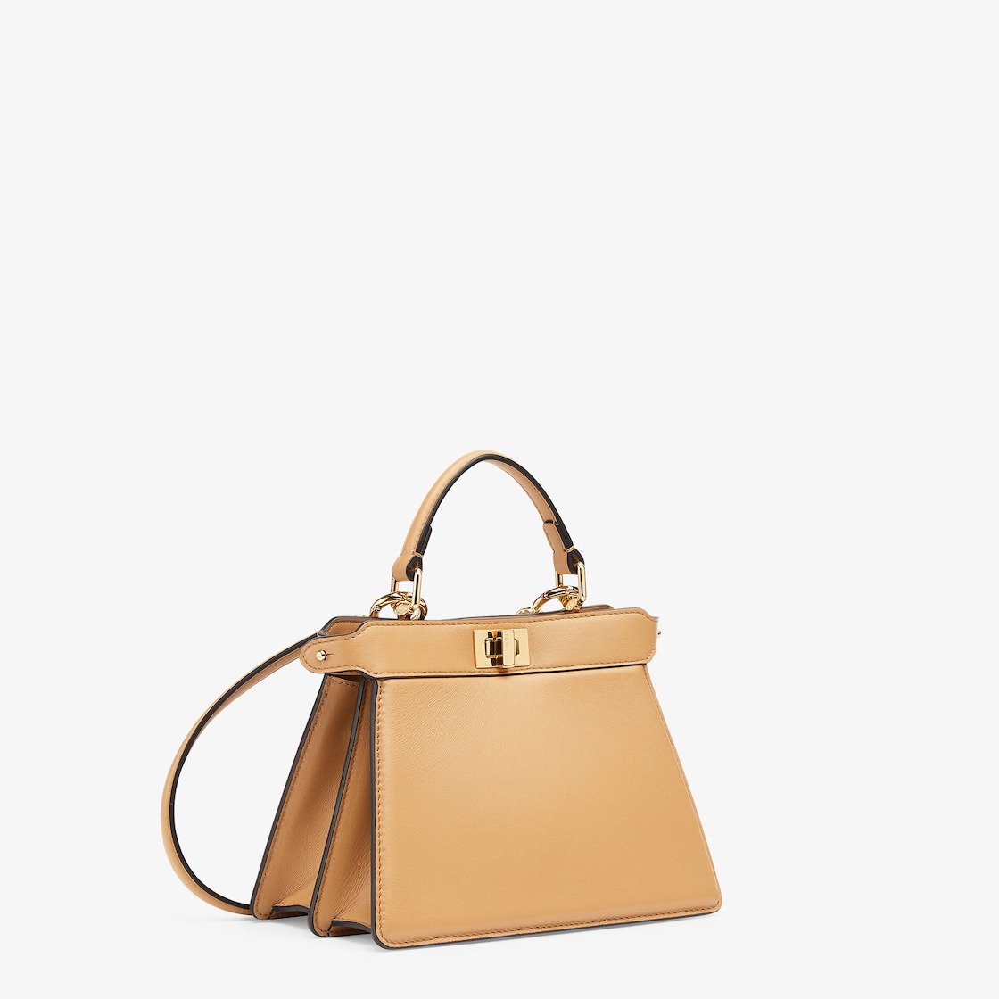 Peekaboo ISeeU Petite - Beige padded nappa leather bag | Fendi