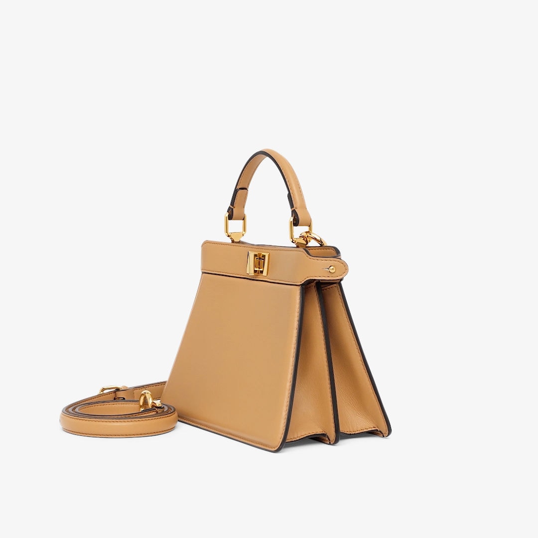 Peekaboo ISeeU Petite - Beige padded nappa leather bag | Fendi