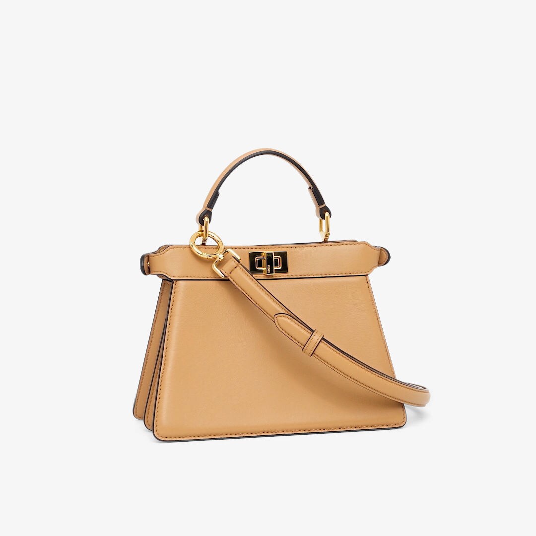 Peekaboo ISeeU Petite - Beige padded nappa leather bag | Fendi