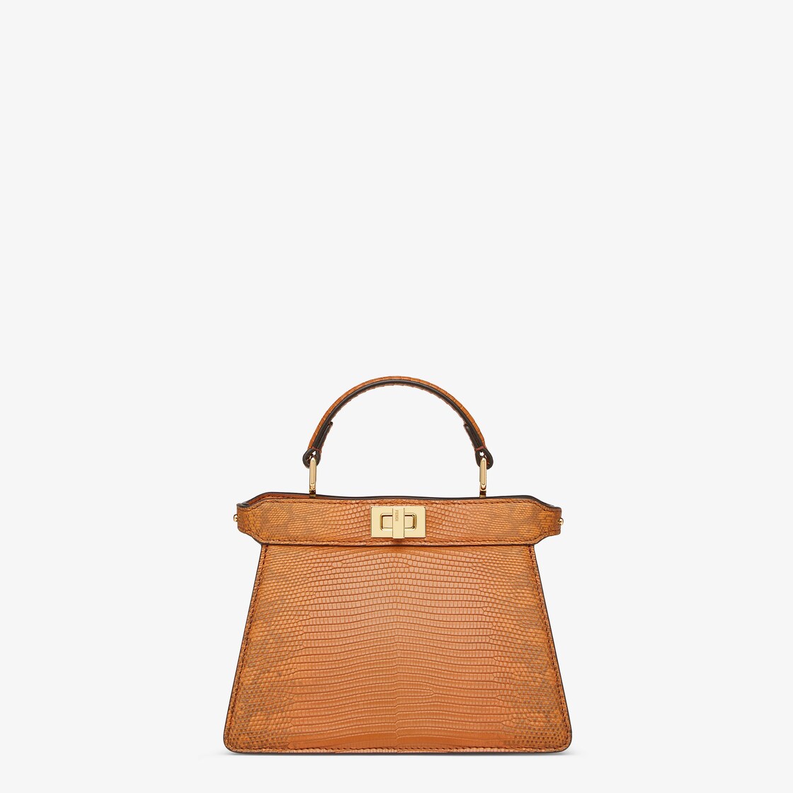 Peekaboo ISeeU Petite Brown lizard leather bag Fendi