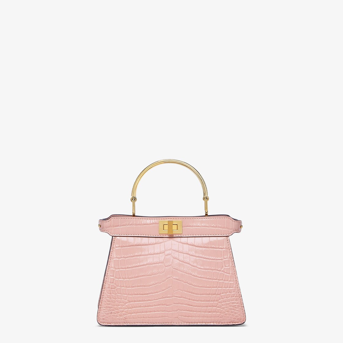 Peekaboo ISeeU Petite Baby pink crocodile leather bag Fendi