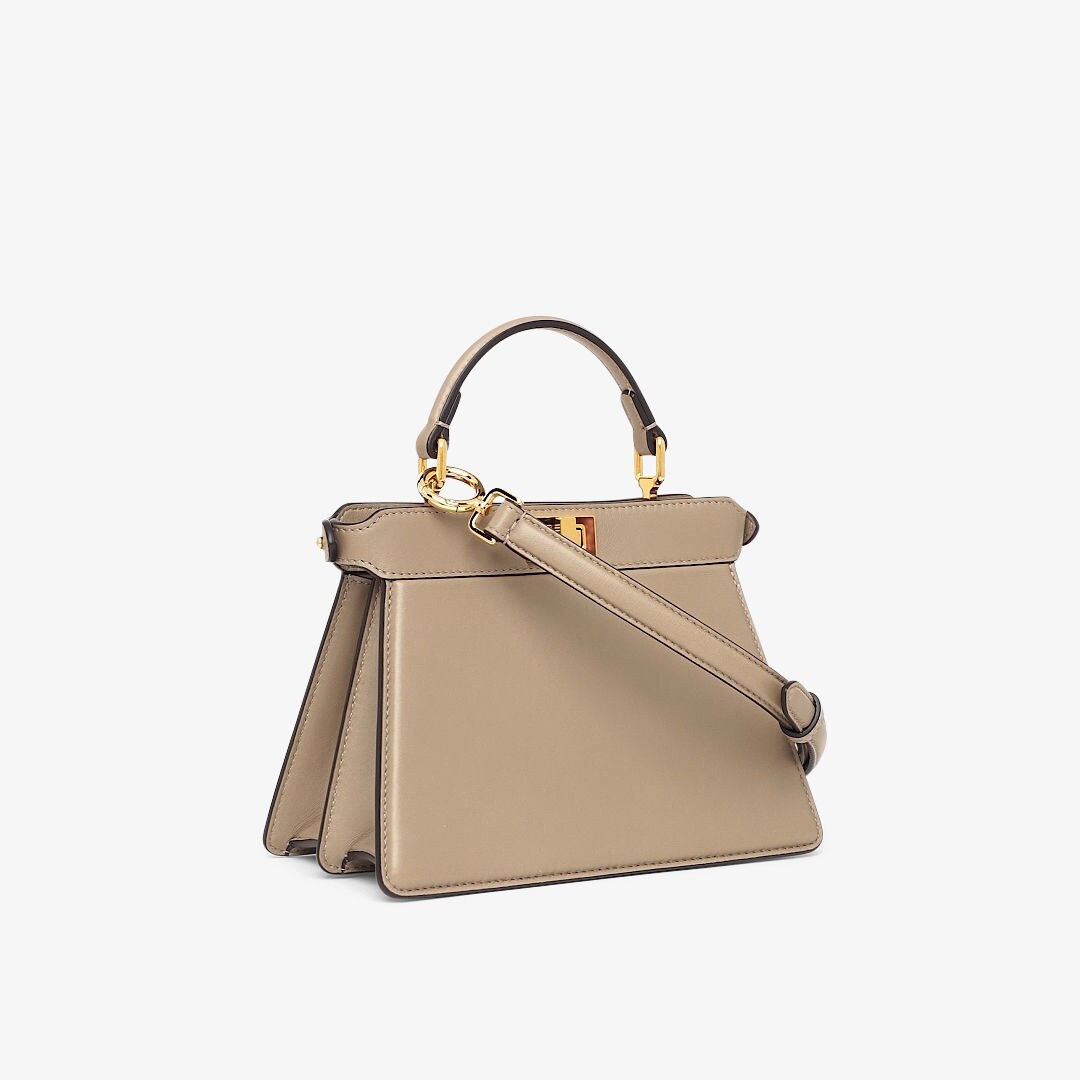 Peekaboo ISeeU Petite - Dove grey padded nappa leather bag | Fendi