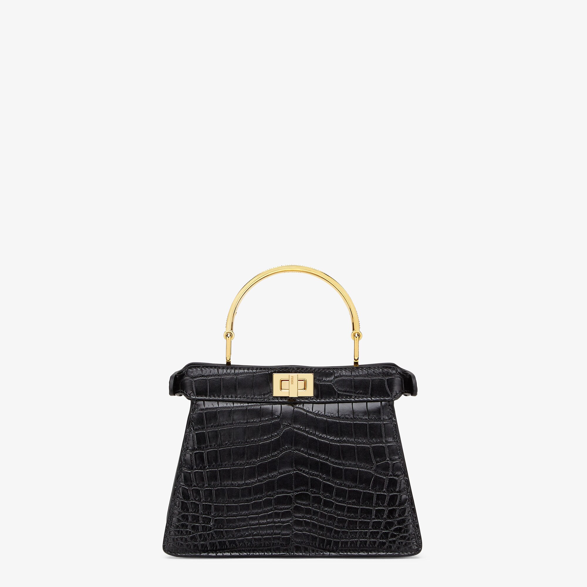 ☆FENDI☆ Peekaboo Mini leather bag トート ショルダーバッグ Fendi Peekaboo Mini Black Leather
