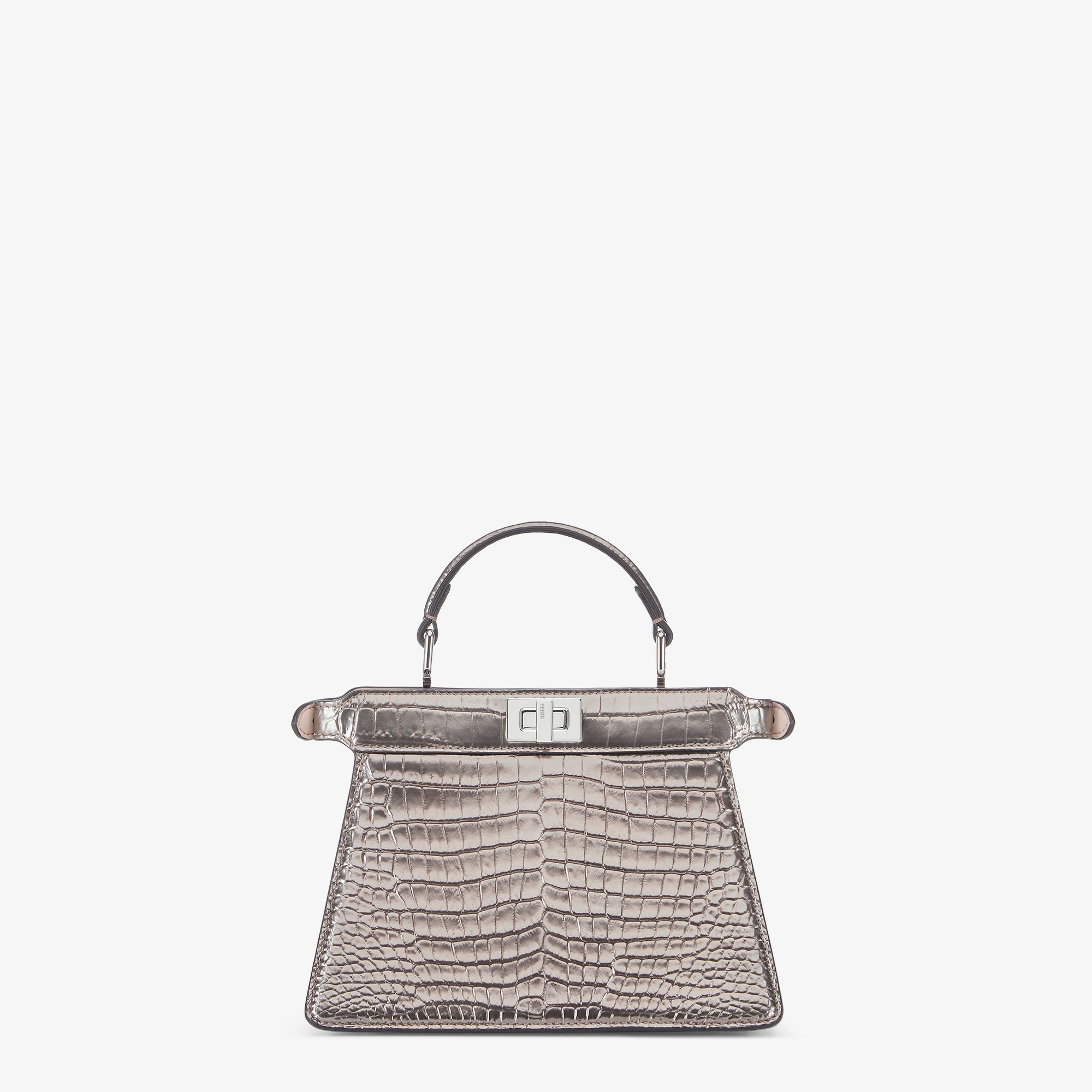 Peekaboo ISeeU PetiteMetallic-effect bronze crocodile leather bag