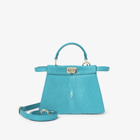 Fendi Peekaboo Iseeu Petite Shoulder Bag In Blue