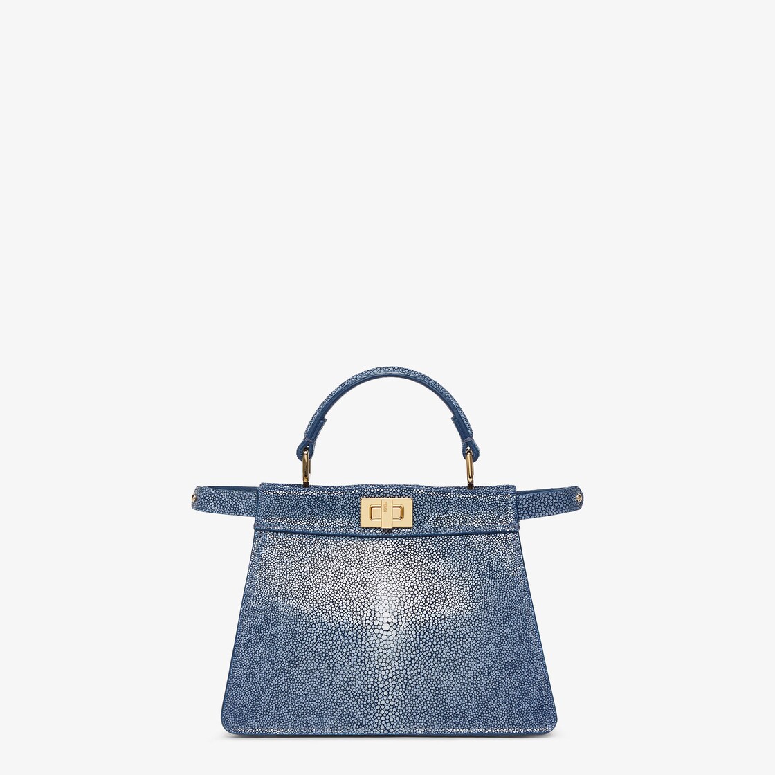 Peekaboo ISeeU Petite Blue stingray leather bag Fendi