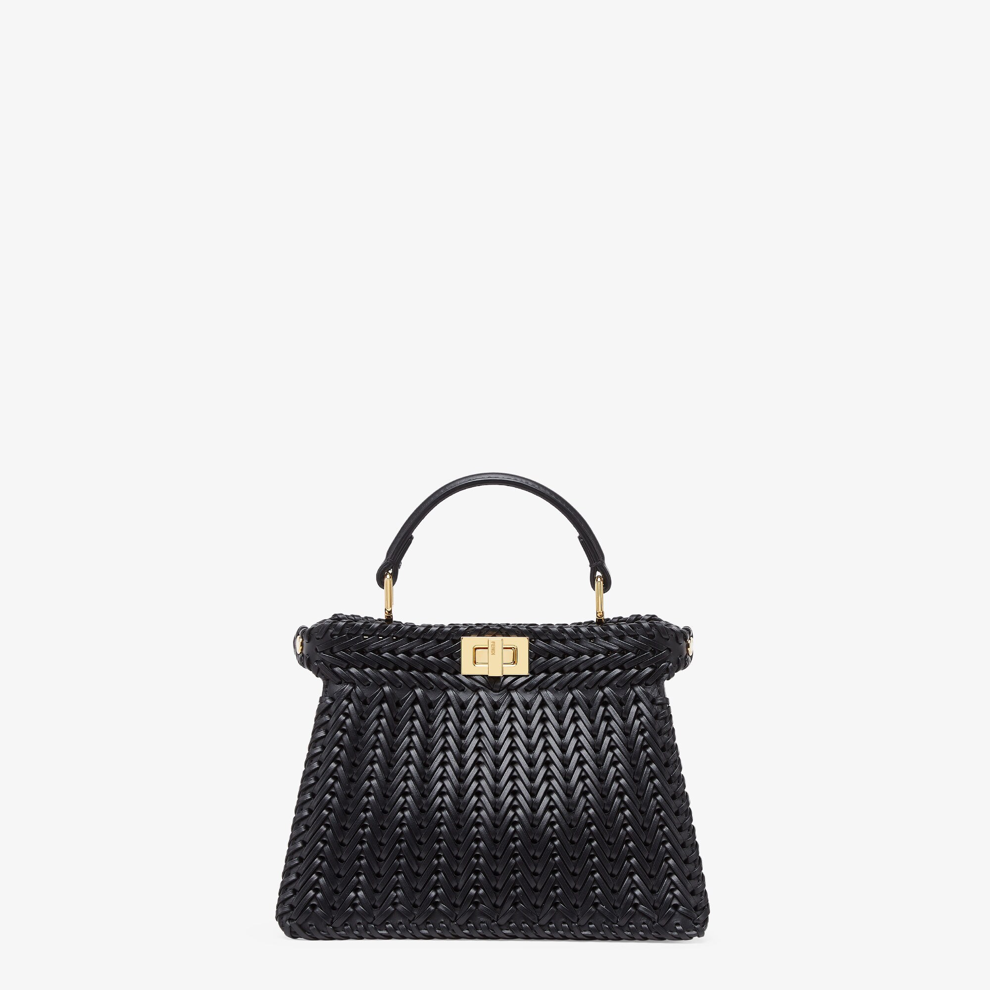 Peekaboo ISeeU Interlace - Petite Leather Black | Fendi