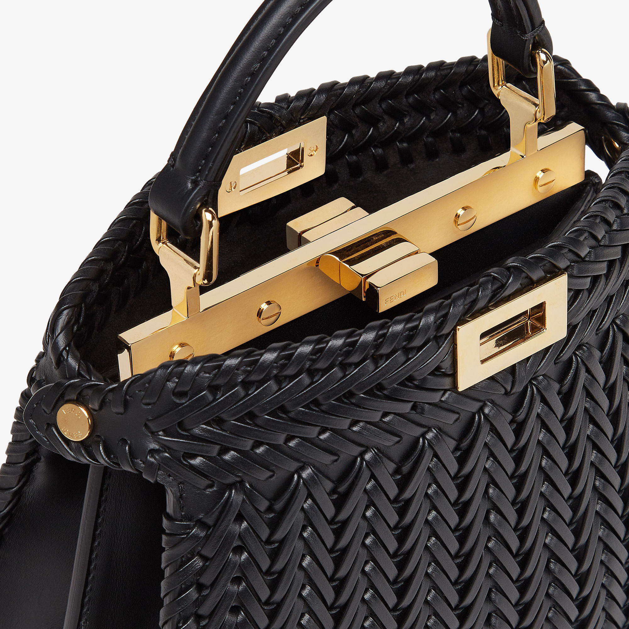 国内発送★FENDI★ Peekaboo ISeeU バック Peekaboo ISeeU Interlace - Petite Leather Black | Fendi