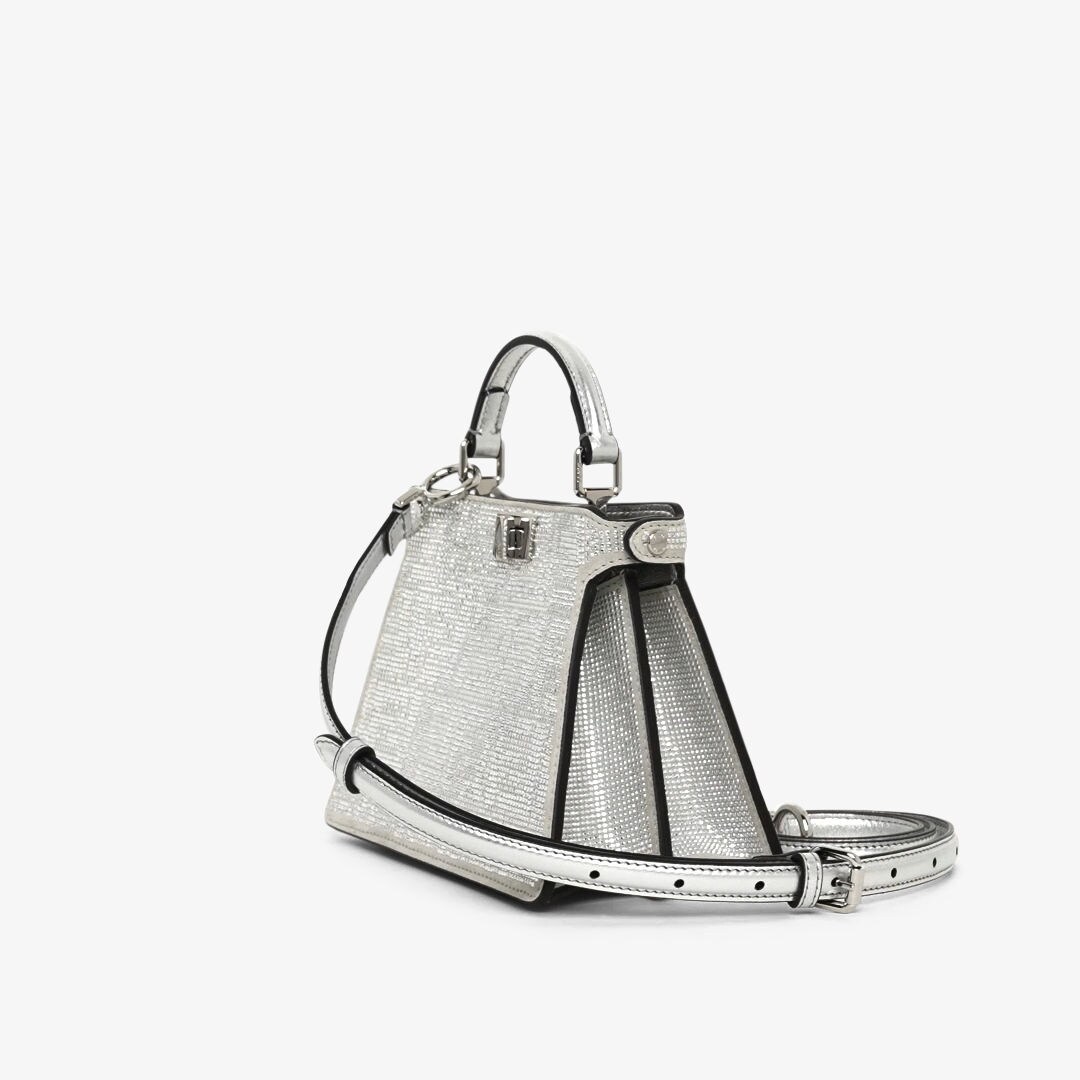 Peekaboo ISeeU Petite Sequins or crystals Silver | Fendi Peekaboo ISeeU Petite Sequins or crystals Silver | Fendi