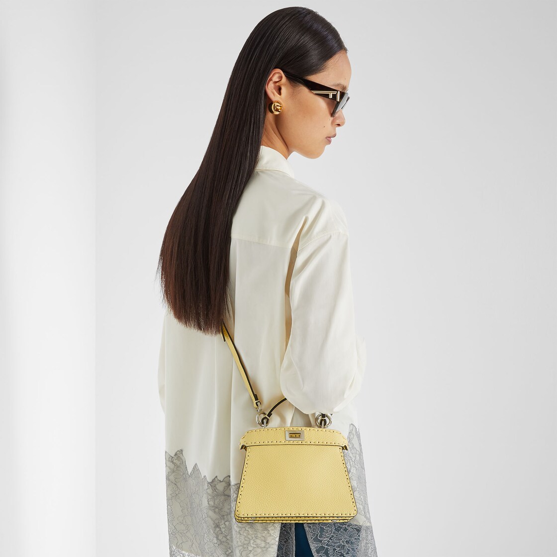 FENDI 手袋 Fendi Blue Crochet & Brown Leather Baguette | myGemma | Item