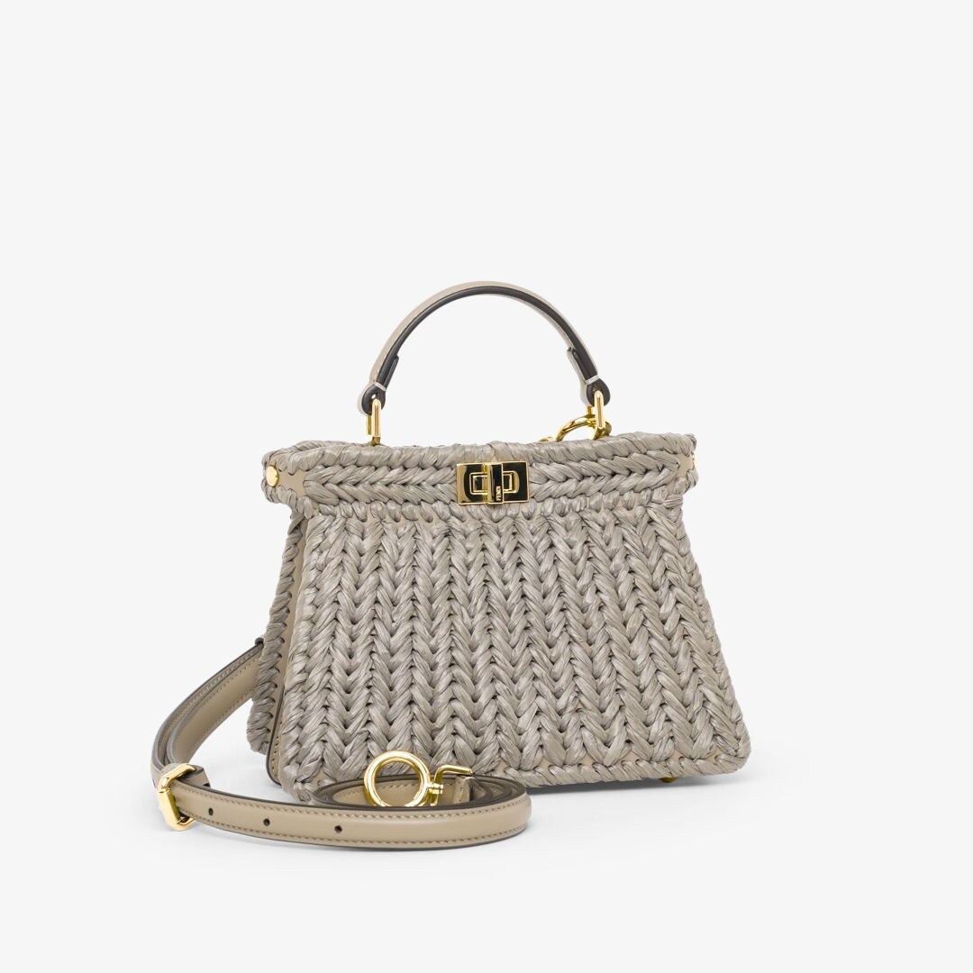FENDI ピーカブー ソフト ラージ ダブグレーレザー バッグ ピーカブー ISeeU プチ レザー グレー | Fendi