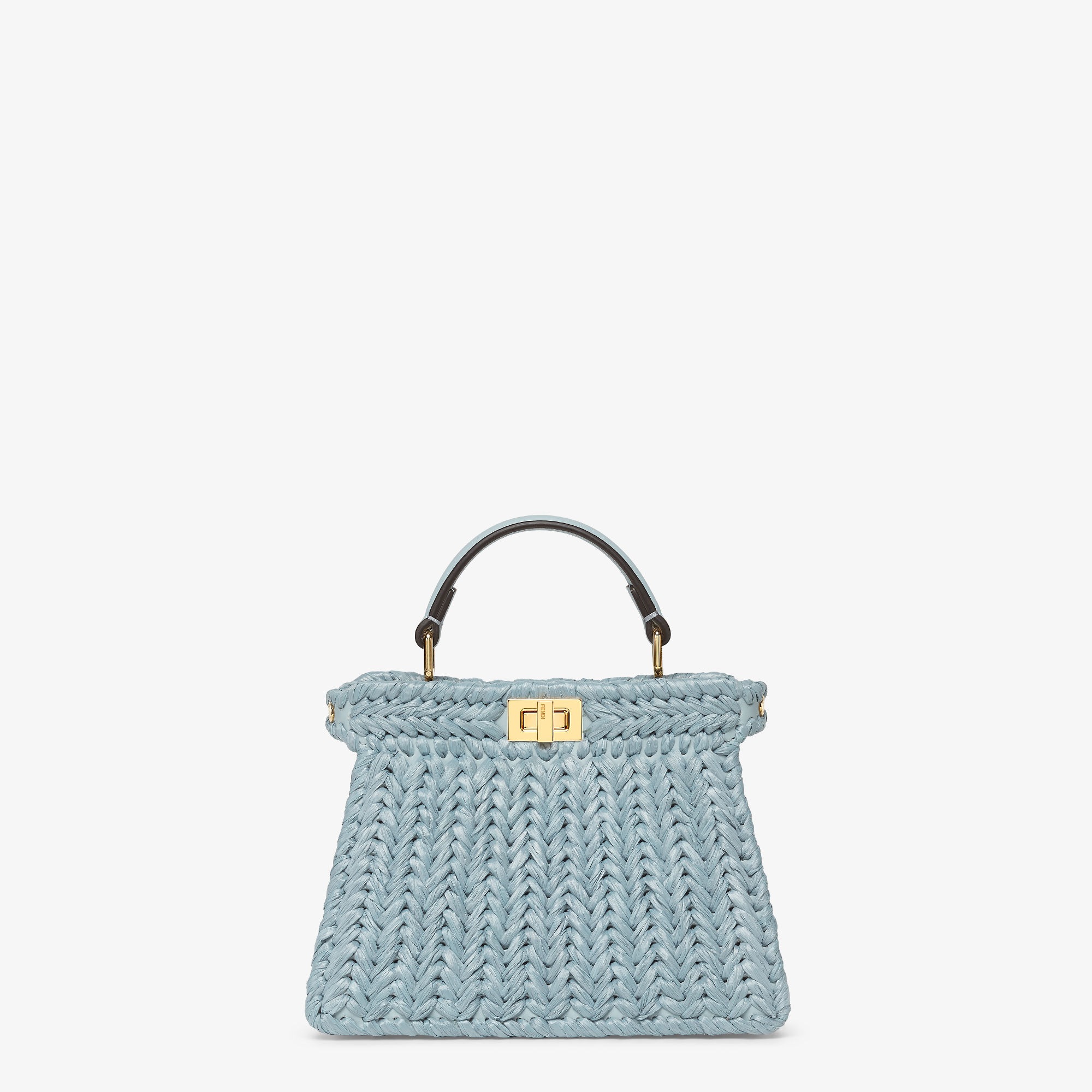 Peekaboo ISeeU Petite Leather Light blue | Fendi