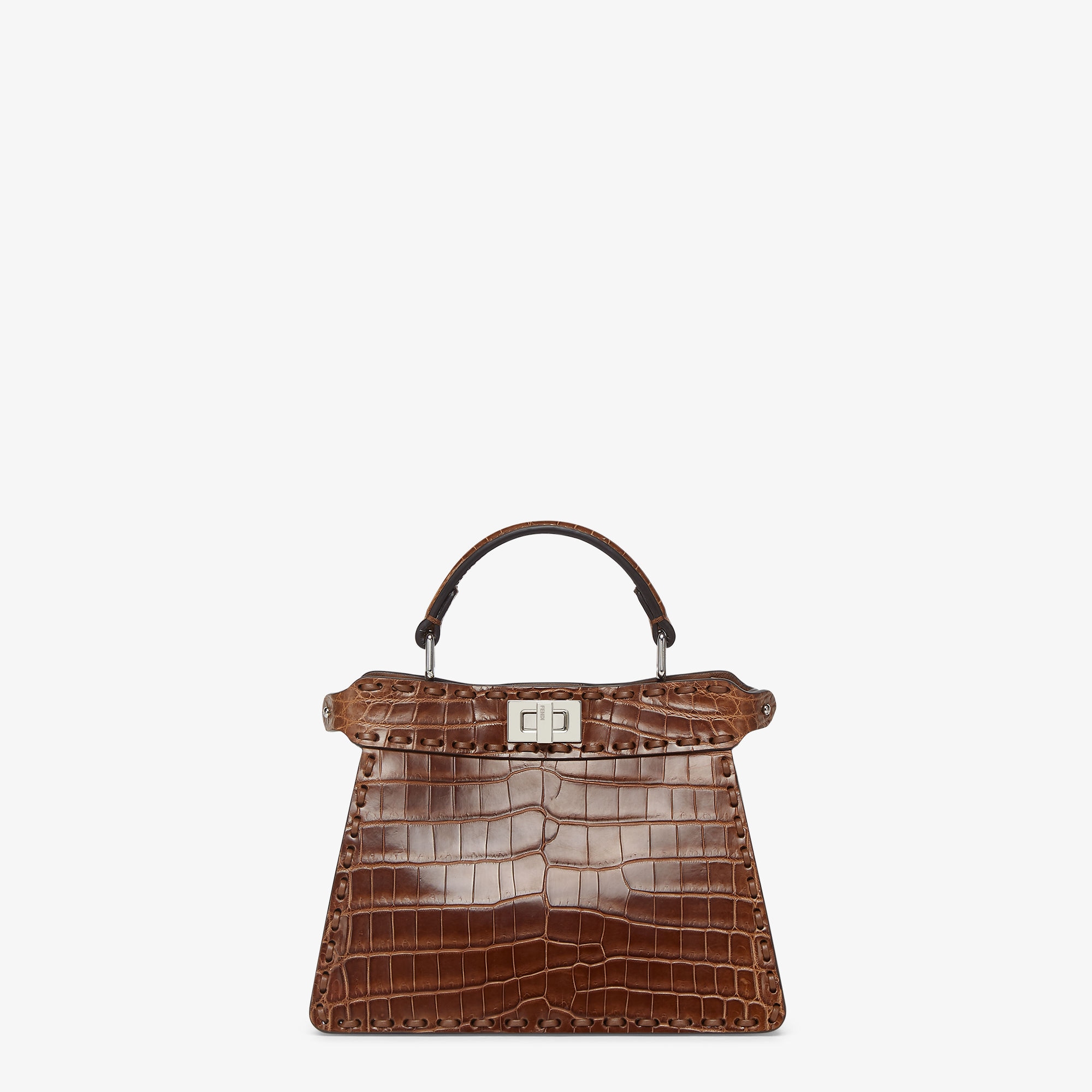 PEEKABOO ISEEU 33 IN TOBACCO BROWN GRAINED CALFSKIN SILVER HARDWARE